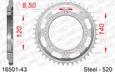 Corona AFAM 16501-43 in acciaio passo 520 KAWASAKI KLR 600 1984  -1995